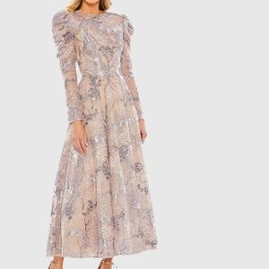 New with tags! Elegant Beaded Dress with Floral Accents.